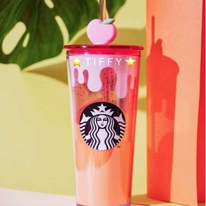 🚫SOLD🚫 Starbucks Peach Tumbler Cup 🍑